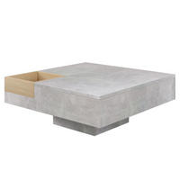 COUCHTISCH aus Spanplatte 72x72x30 cm Betongrau mit herausnehmbarer Aufbewahrungsbox - Grau, Holzwerkstoff (72/72/30cm) - IVMEU
