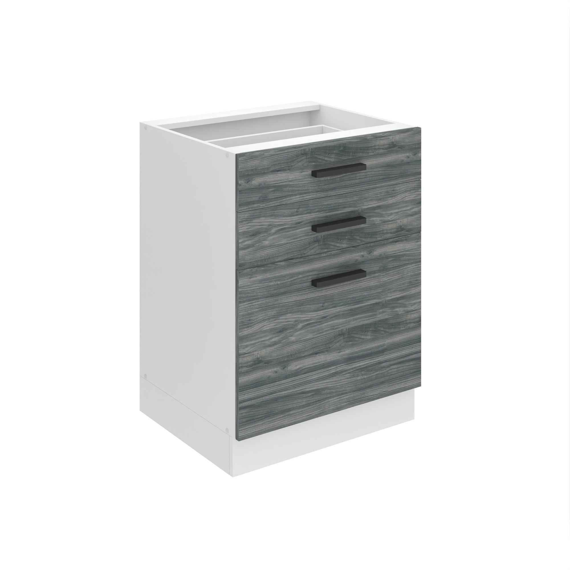 KÜCHENUNTERSCHRANK 60 cm SDSZ, ohne Arbeitsplatte, mit Schubladen, Glamour Wood - Silbereichenfarben, Holz (60/82/51.6cm) - B BELINI GROUP