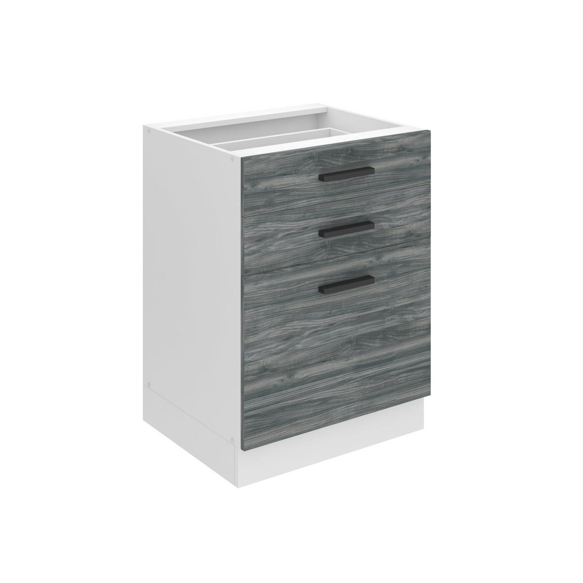 KÜCHENUNTERSCHRANK 60 cm SDSZ, ohne Arbeitsplatte, mit Schubladen, Glamour Wood - Silbereichenfarben, Holz (60/82/51.6cm) - B BELINI GROUP