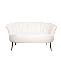 SOFA aus Teddy-Stoff 2-Sitzer, weiß - Weiß, Textil (145/80/78cm) - Giga Meubel