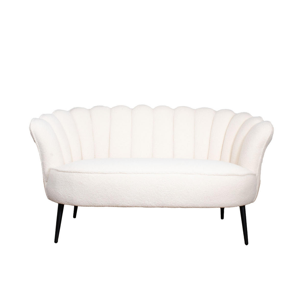 SOFA aus Teddy-Stoff 2-Sitzer, weiß - Weiß, Textil (145/80/78cm) - Giga Meubel