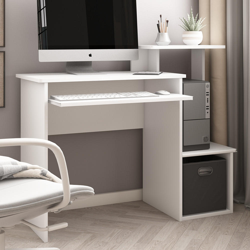 SCHREIBTISCH Karl Weiß 106 x 40 cm - Weiß, Holzwerkstoff (40/106/86.6cm) - Vicco