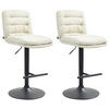 BARHOCKER 2er Set Stoff creme - Creme/Schwarz, Textil/Metall (42/94/56cm) - CLP