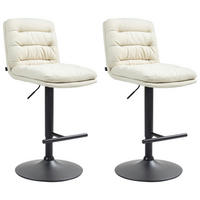 BARHOCKER 2er Set Stoff creme - Creme/Schwarz, Textil/Metall (42/94/56cm) - CLP