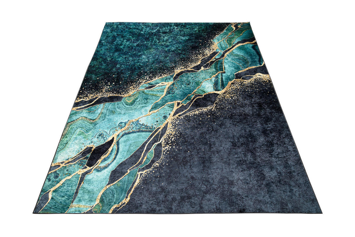 TEPPICH TOSCANA Petrol 160/230 cm - Petrol, Textil (160/230cm) - Tapiso