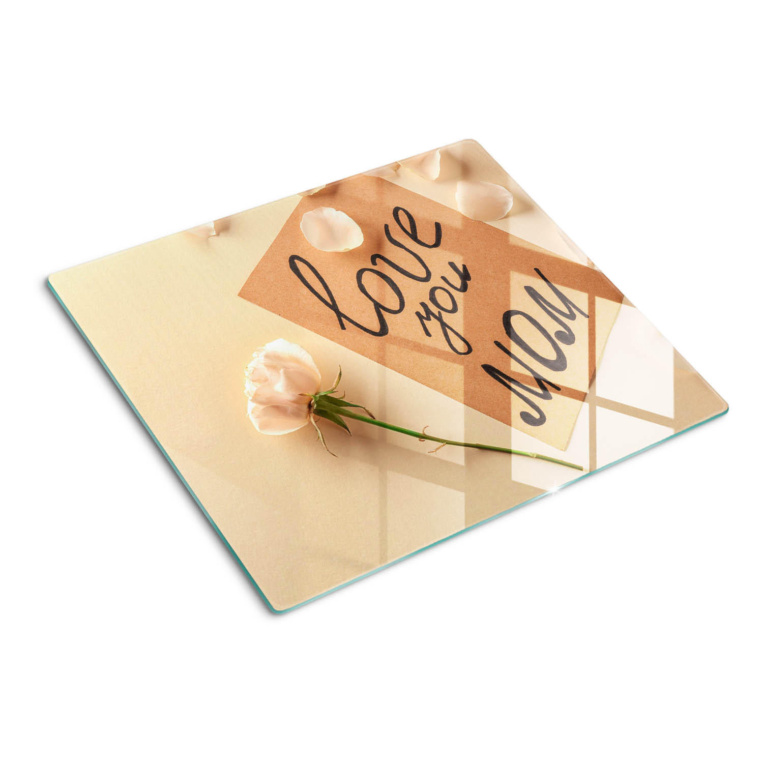 GLASPLATTE 60x52 cm Muttertag - Beige, Glas (60/0.4/52cm) - TULUP