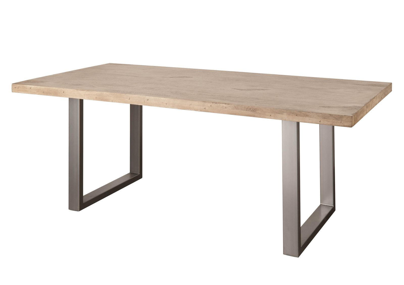 ESSTISCH Mango 160x90 whitewash lackiert RAILWAY #308 - Beige, Holz (90/160/76cm) - Massivmoebel24