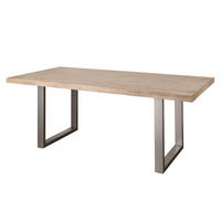 ESSTISCH Mango 160x90 whitewash lackiert RAILWAY #308 - Beige, Holz (90/160/76cm) - Massivmoebel24