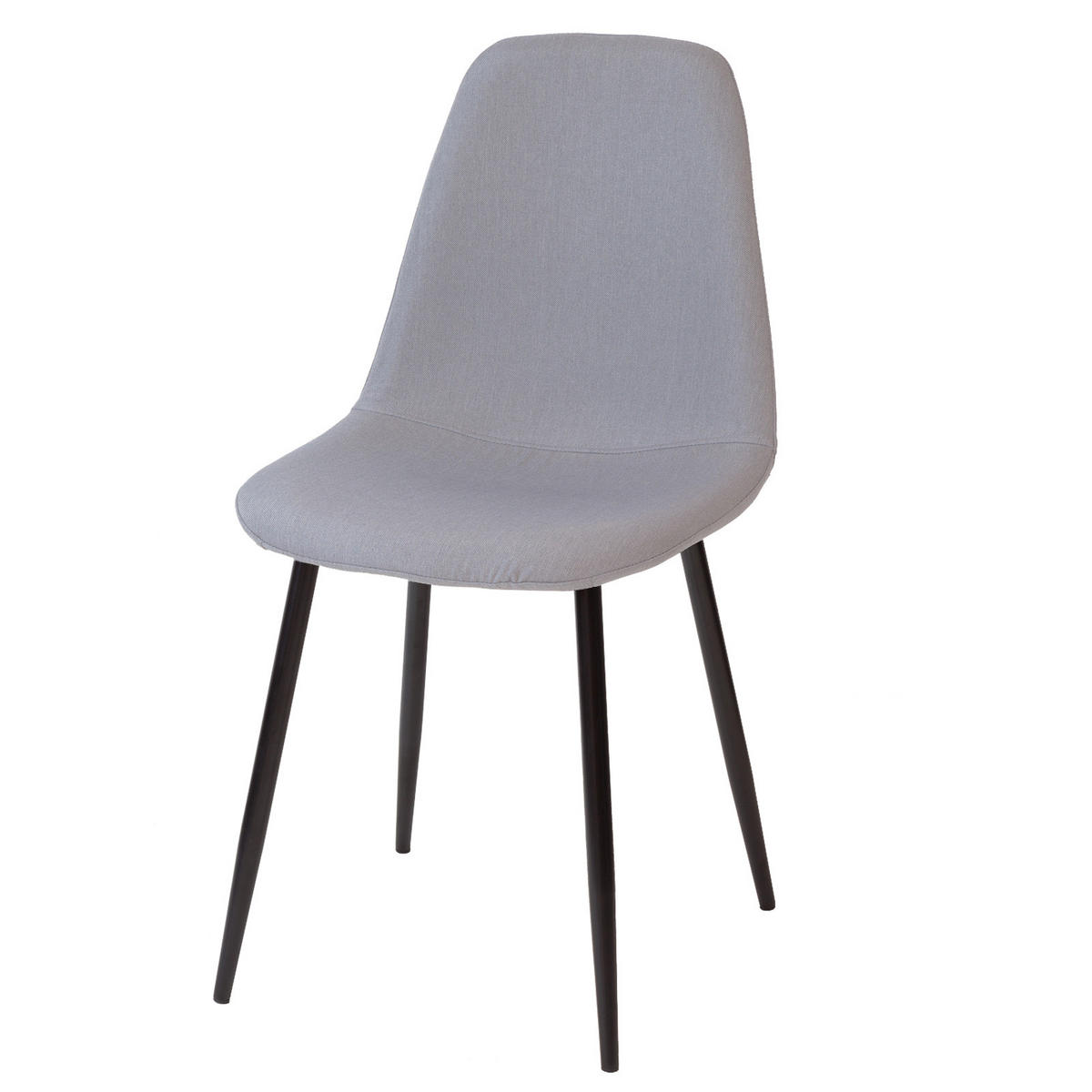 STUHL BARI Stoffbezug Metallbeine 4er Set Grau - Grau, Textil/Metall (44/87/47cm) - Albatros
