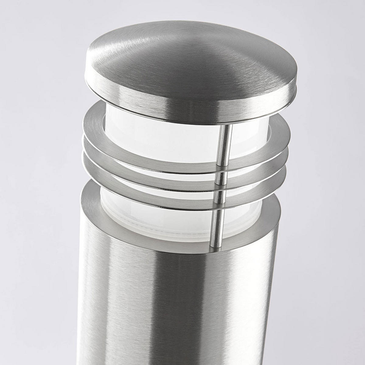 WEGELEUCHTE Edelstahl Silber Opal - Silberfarben, Metall (10.2/10.2/60cm)