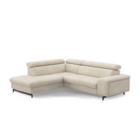 ECKSOFA mit Schlaffunktion und Bettkasten - Beige/Schwarz, Kunststoff/Textil (262/215cm) - Cotta