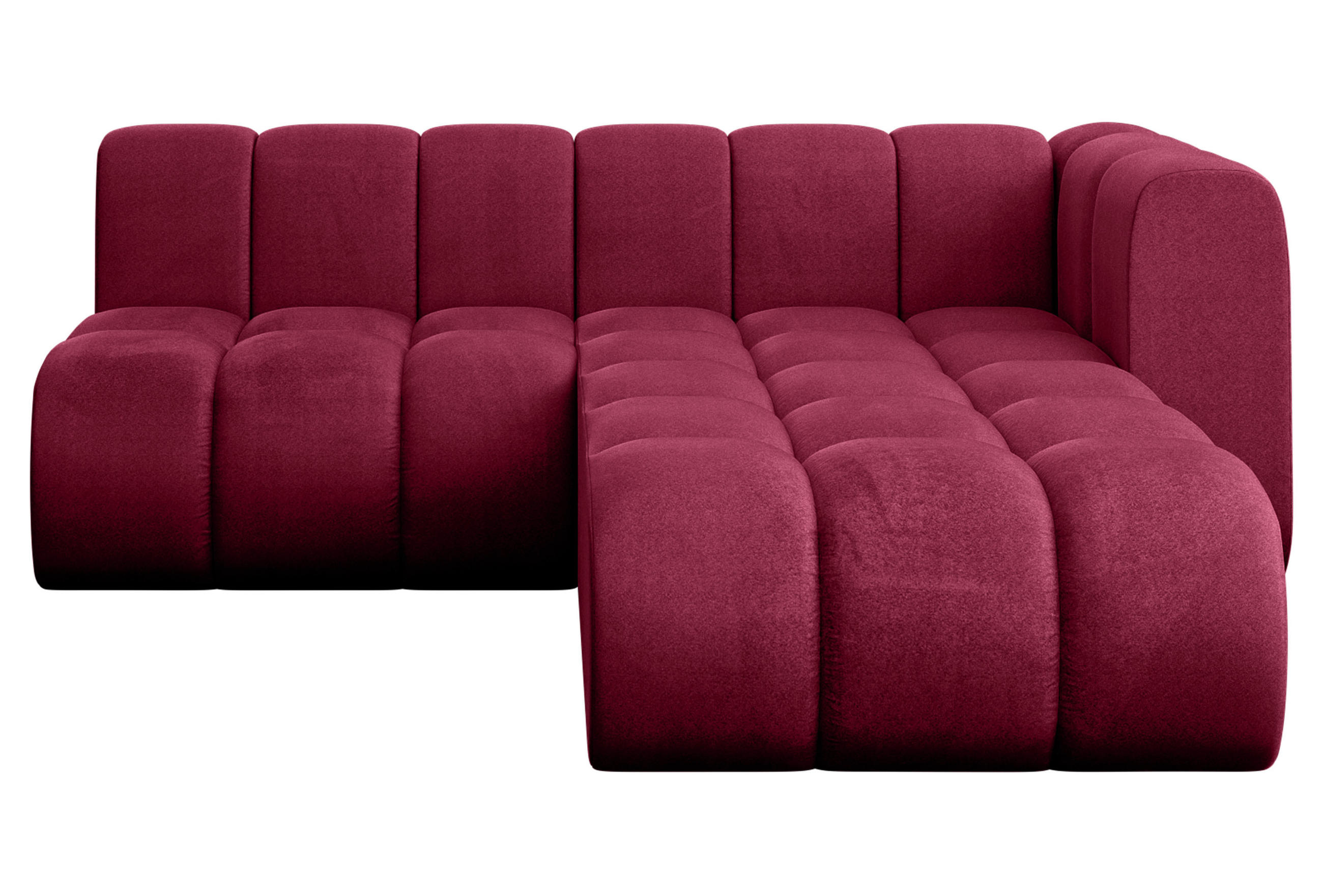 ECKSOFA modulares Sofa Darnel-L1 - 205x177x70 cm Bordeauxrot - Bordeaux, Holzwerkstoff/Textil (205/177cm) - ALTDECOR
