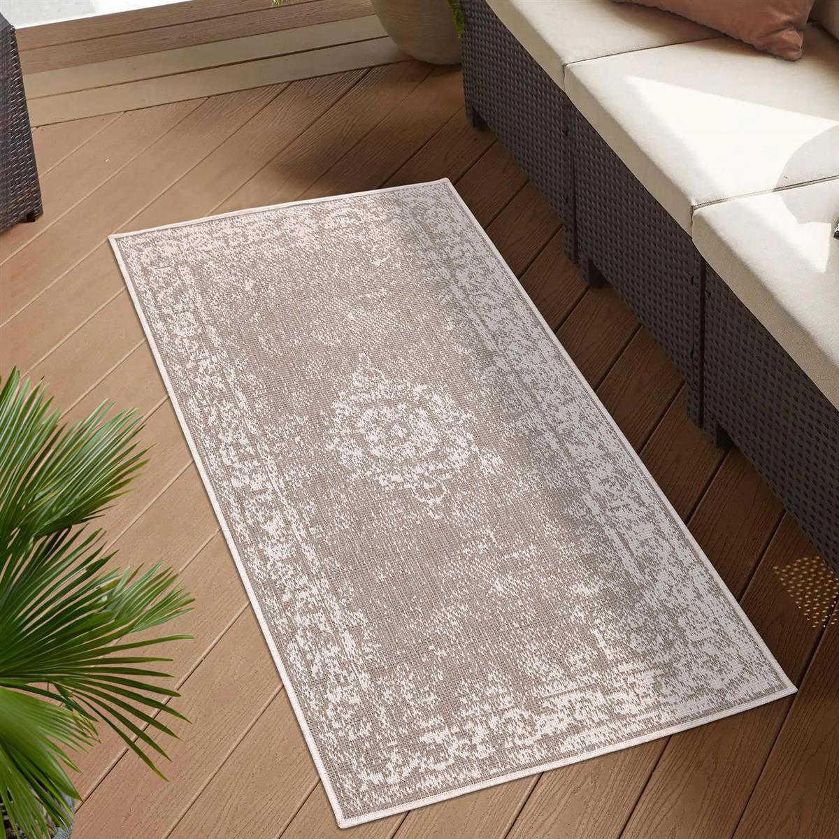 OUTDOOR-TEPPICH DuoRug 5577 Creme 80x150 cm - Beige, Textil (80/150cm) - carpet city