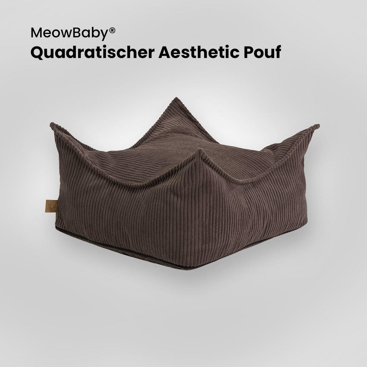 SITZPOUF für Kinder, Quadratisch, Aesthetic, Braun - Braun, Textil (60/35/60cm) - MeowBaby