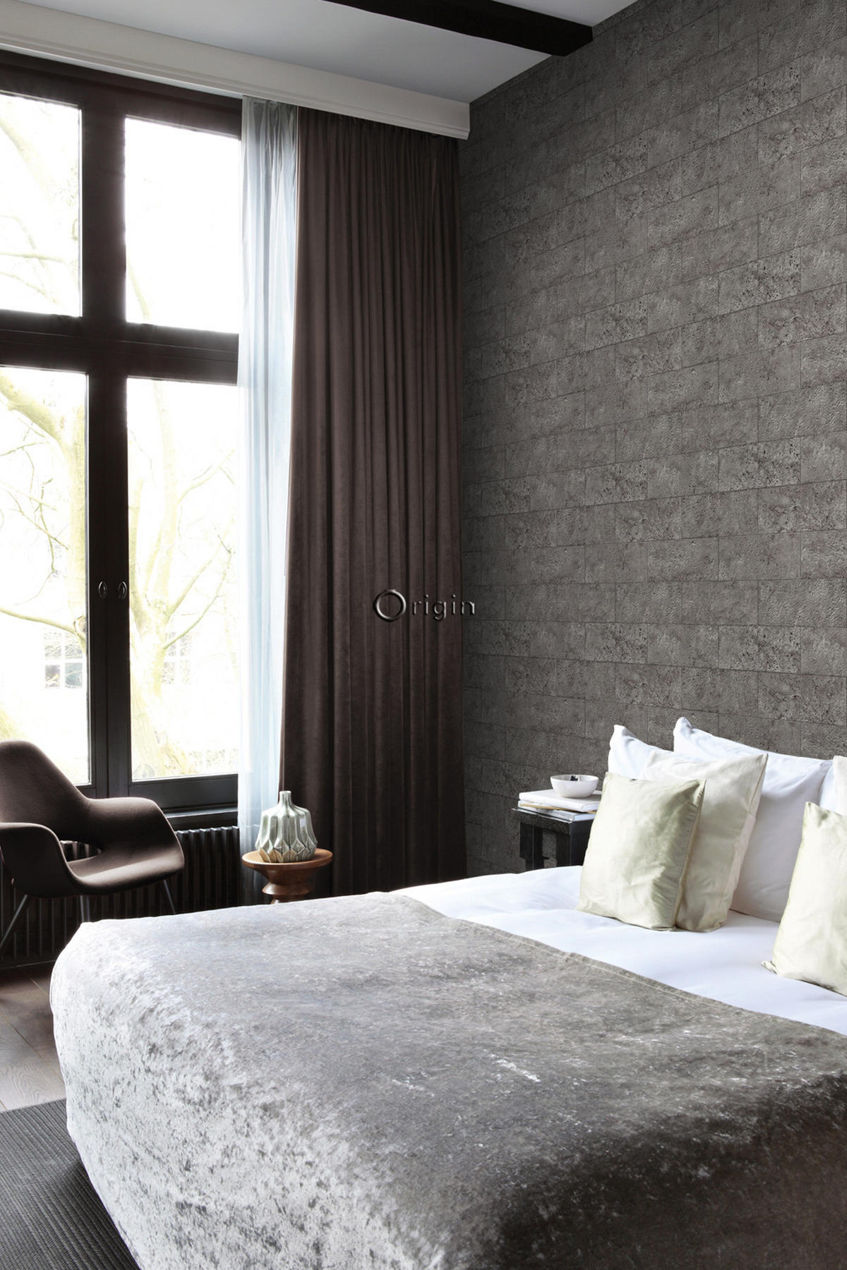 TAPETE Stein-Optik 53 cm x 10.05 m - Braun, Papier (53/1000cm) - Origin Wallcoverings