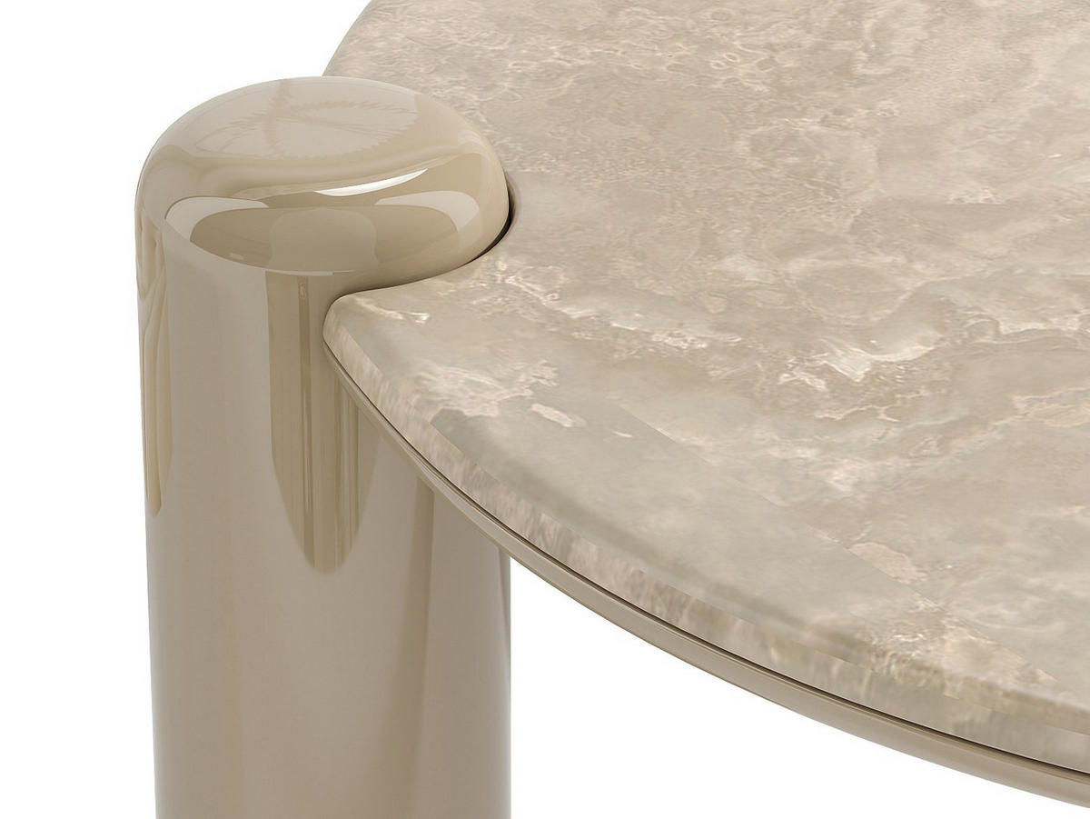 COUCHTISCH - 90 cm x 90 cm - marmor - beige Narodi - Beige, Stein (90/90/40cm) - Vente-Unique