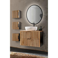 BADMÖBEL-SET 5-TLG. Xanten-56 - Braun, Holzwerkstoff (130/200/47cm) - Lomado