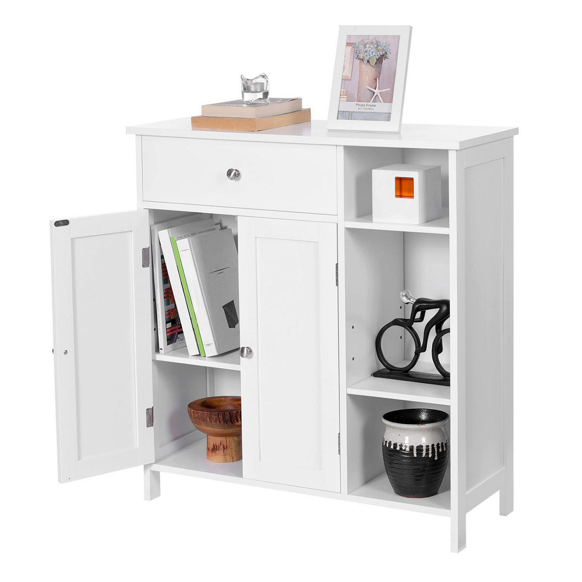 BADEZIMMERSCHRANK AUFBEWAHRUNGSSCHRANK - Weiß, Holzwerkstoff (30/80/75cm) - Hansiro