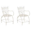 GARTENSTUHL 2er Set Metall antik-creme - Creme, Metall (48/88/60cm) - CLP
