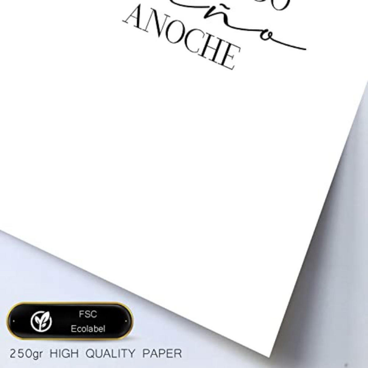 POSTER Set mit 4 Nacht TypografieStil A4 Weißer Rahmen - Weiß, Papier (29.7/3cm) - Nacnic