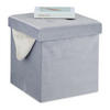 HOCKER - Grau, Holzwerkstoff/Textil (38/38/38cm) - Relaxdays