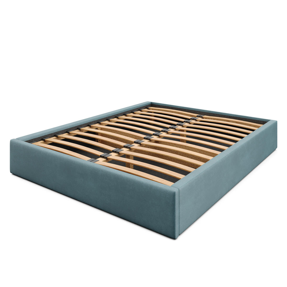 POLSTERBETT 160x200cm Bett mit Stauraum Lattenrost Meerfarbe - Blau, Holz/Holzwerkstoff (160/200cm) - Muralo