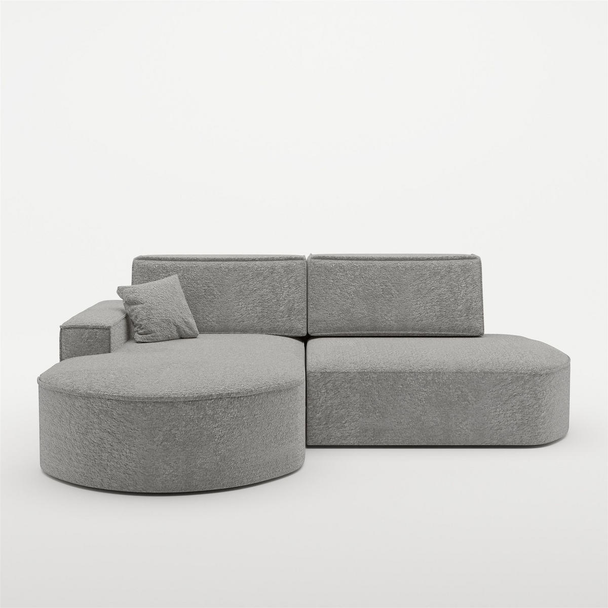 ECKSOFA Venedig Mit Schlaffunktion - Grau, Holzwerkstoff/Textil (278/179cm) - Fun Möbel