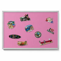 MAGNETTAFEL 60x40 cm Silberner Rahmen Rosa - Kirschrot, Metall (60/50/0.4cm) - TULUP