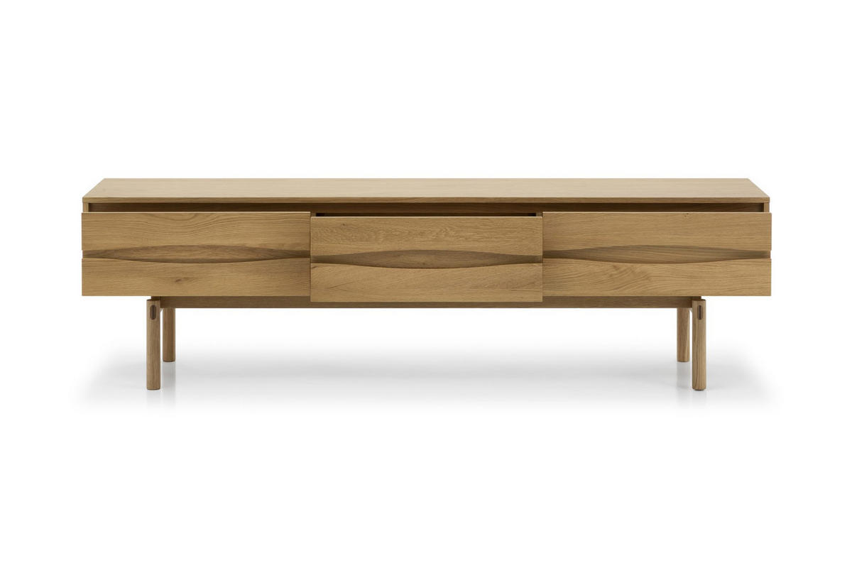 TV-MÖBEL Celeste, Natur Massiveiche - Beige, Holz (45/53/186cm) - WOODEK