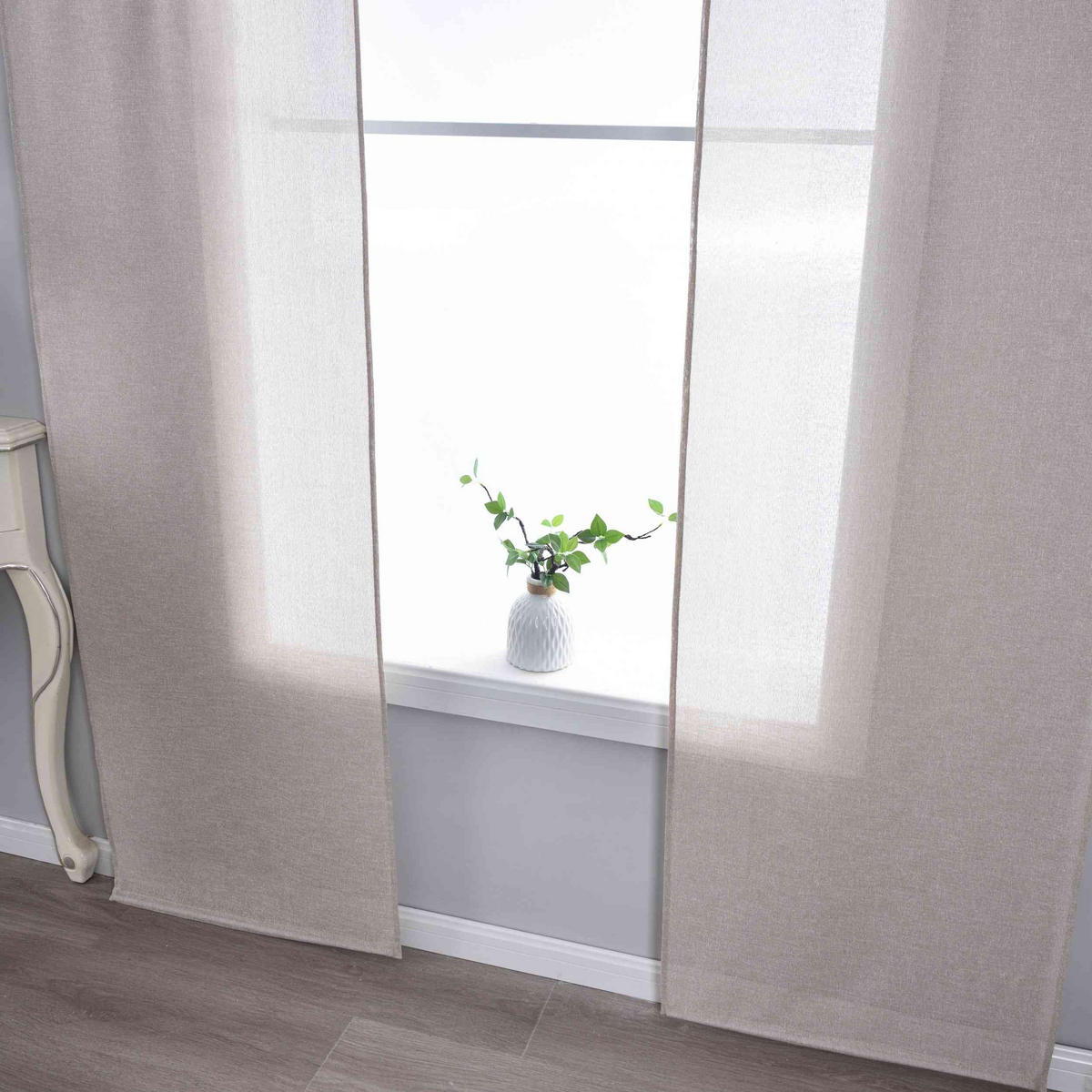 VORHANG 2ER SET »Leipzig« HxB 245x60 cm Taupe - Taupe, Textil (60/245cm) - Gardinenbox