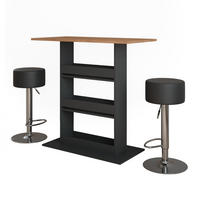 STOJACÍ BAROVÝ STŮL SE ŽIDLEMI Repose GKO/ANT - medově dubová/černá, kompozitní dřevo (55/110/106cm) - Vicco