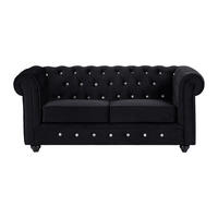 SOFA ohne Schlafmöglichkeit - 2 Personen - Samt, Stoff - Schwarz - - Schwarz, Textil (168/72/88cm) - Vente-Unique