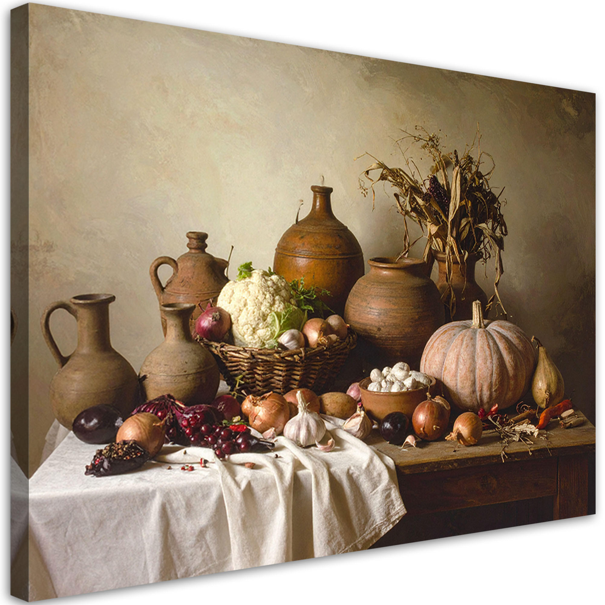 LEINWANDBILD Essen & Trinken 120x80cm - Beige, Textil (120/80cm) - Feeby