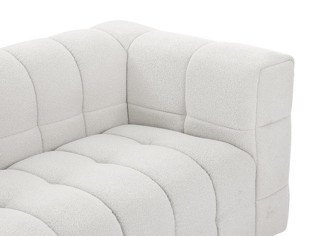 SOFA 4-Sitzer - Bouclé-Stoff - Elfenbeinweiß - LERICI - Weiß, Textil (255/70/86cm) - Vente-Unique