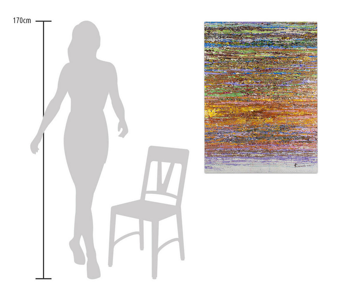 ÖLGEMÄLDE 75/100 cm - Blau/Gelb, Holz/Textil (75/100cm) - KUNSTLOFT