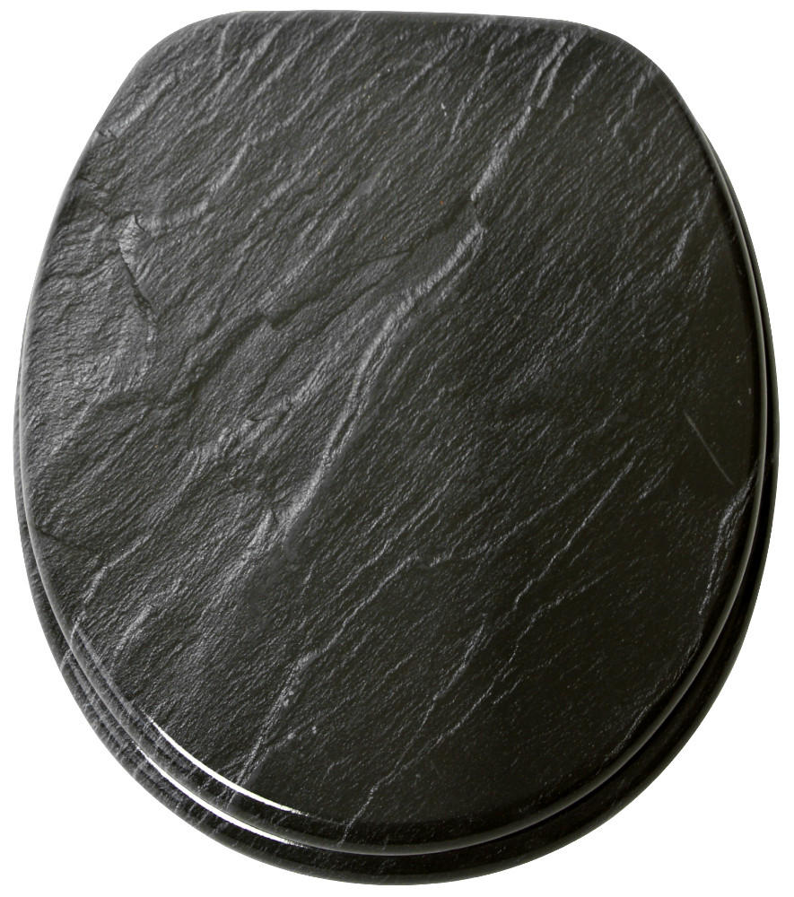 WC-SITZ Granit - Schwarz, Holzwerkstoff (38/6/47cm) - Sanilo