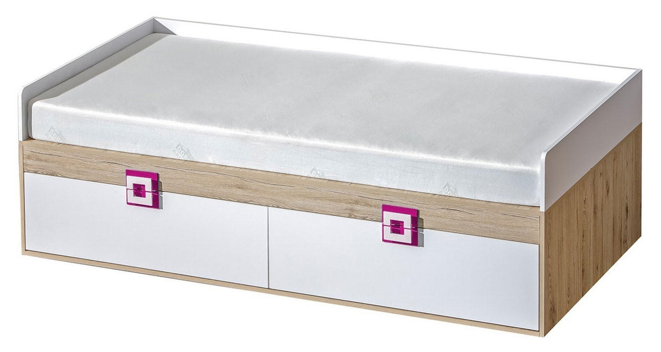 Feldmann-Wohnen Bett Braun, Pink 90x200 cm