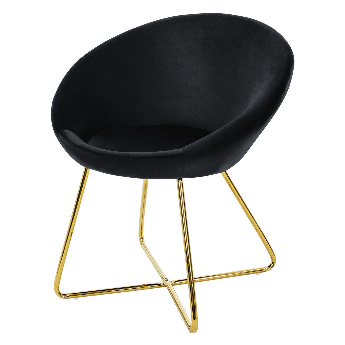 STUHL Samt schwarz - Schwarz, Metall (58/74/65cm) - ML-DESIGN