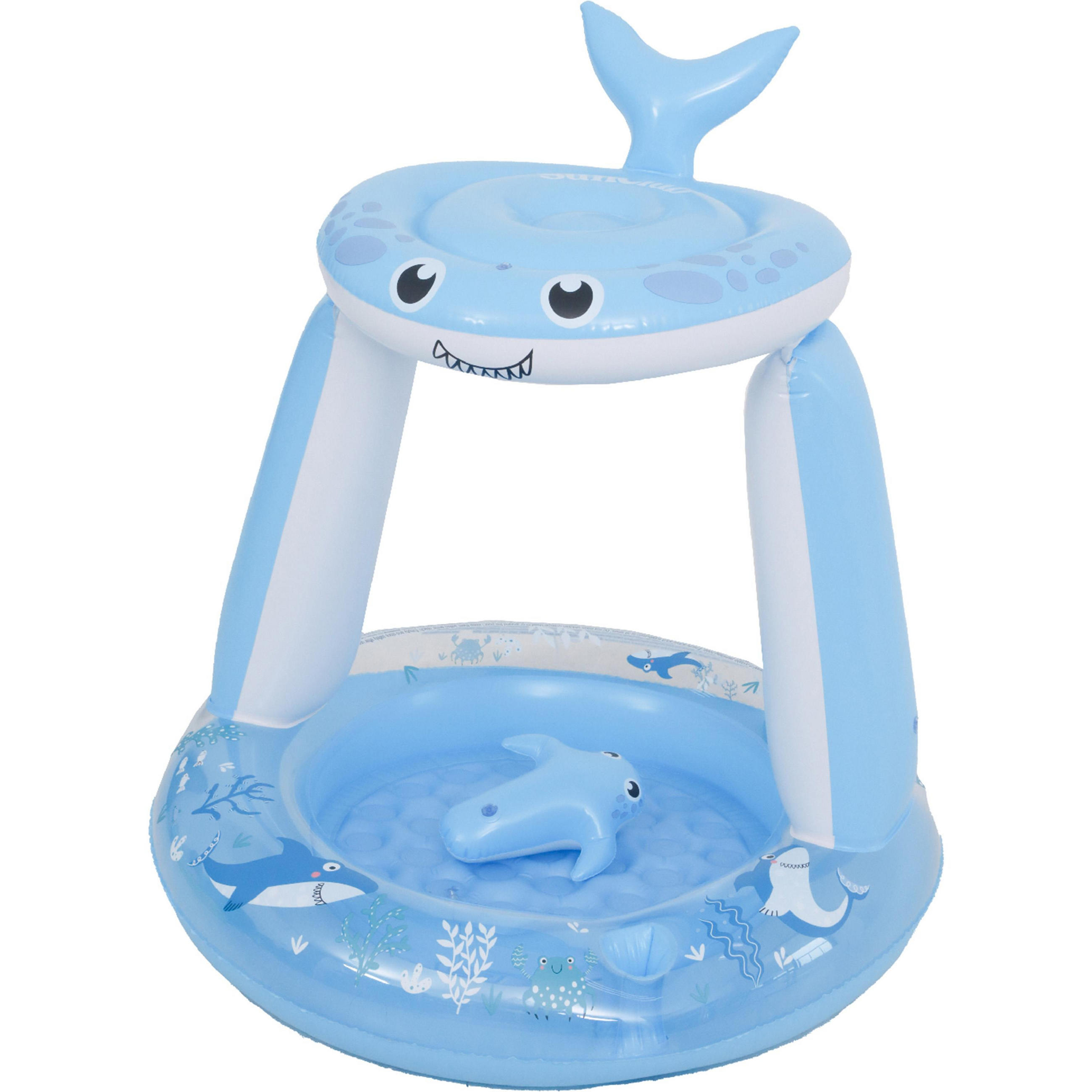 PLANSCHBECKEN Hai mit Dach 95 x 95 x 102 cm blau Baby Spielpool - Blau, Kunststoff (95/95cm) - Avenli