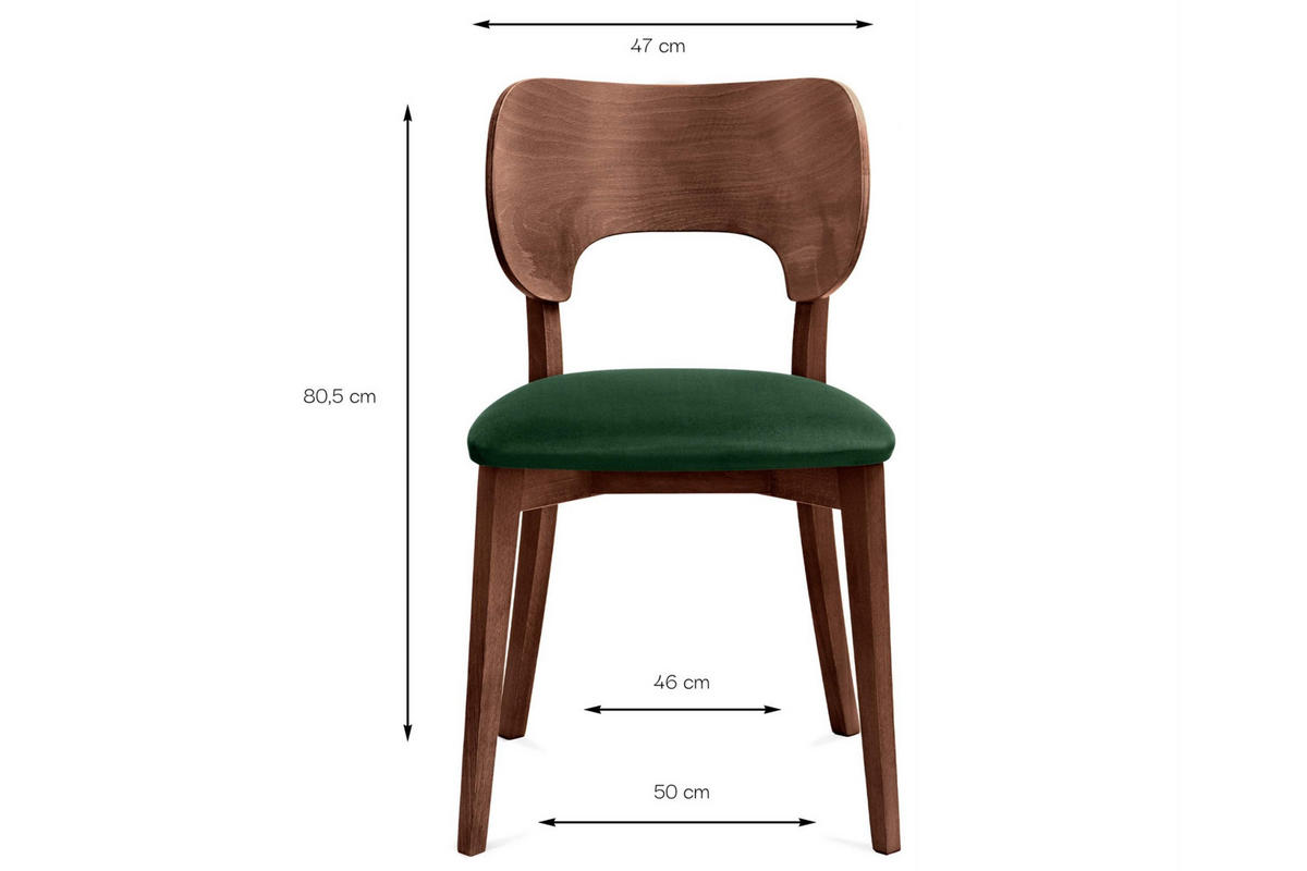 ESSZIMMERSTÜHLE LYCO (2er-Set), dunkelgrün / Walnuss dunkel - Dunkelgrün/Walnussfarben, Holz/Buchenholz (47/81/45cm) - KONSIMO®