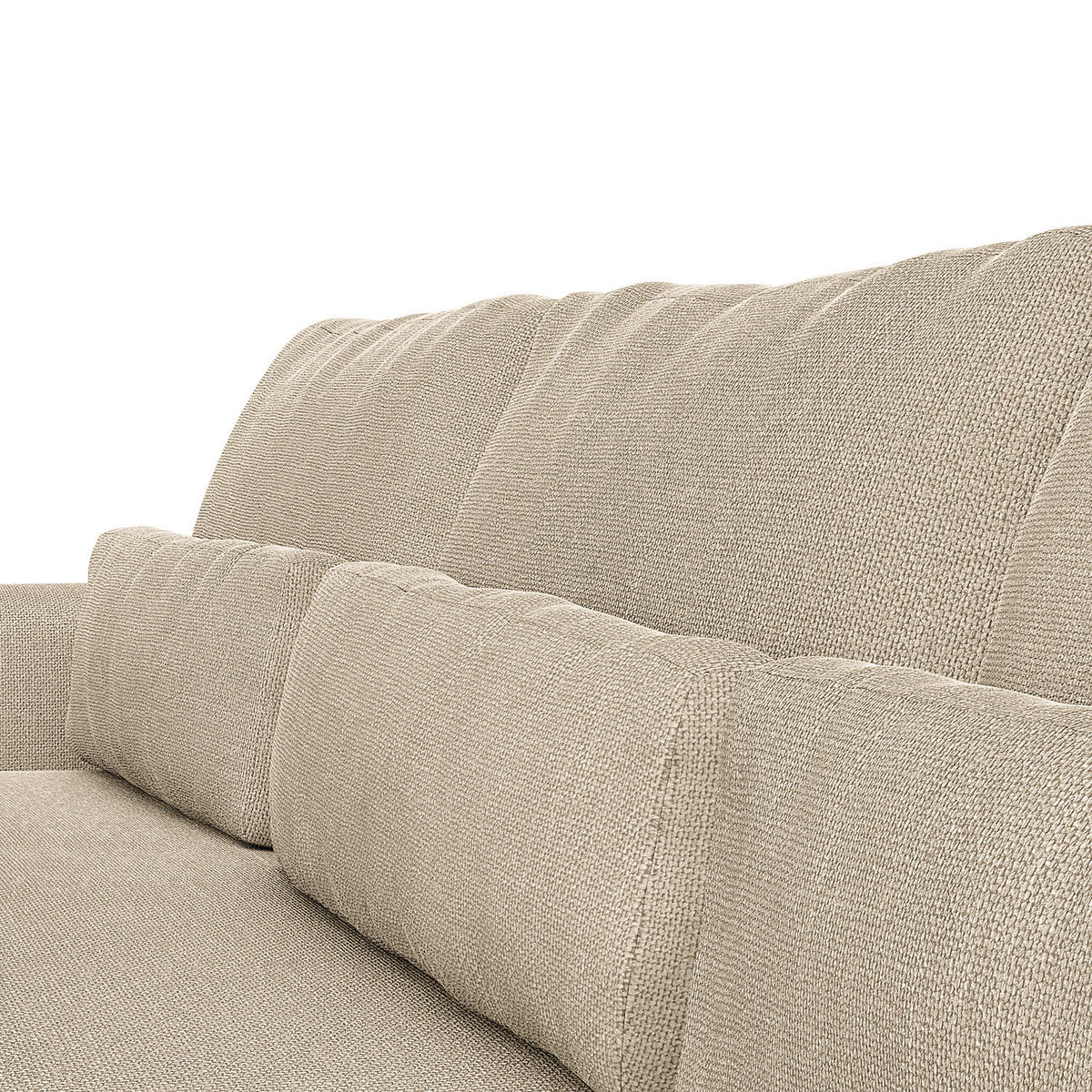 ECKSOFA mit XXL-Longchair - Beige/Schwarz, Kunststoff/Textil (323/182cm) - home24