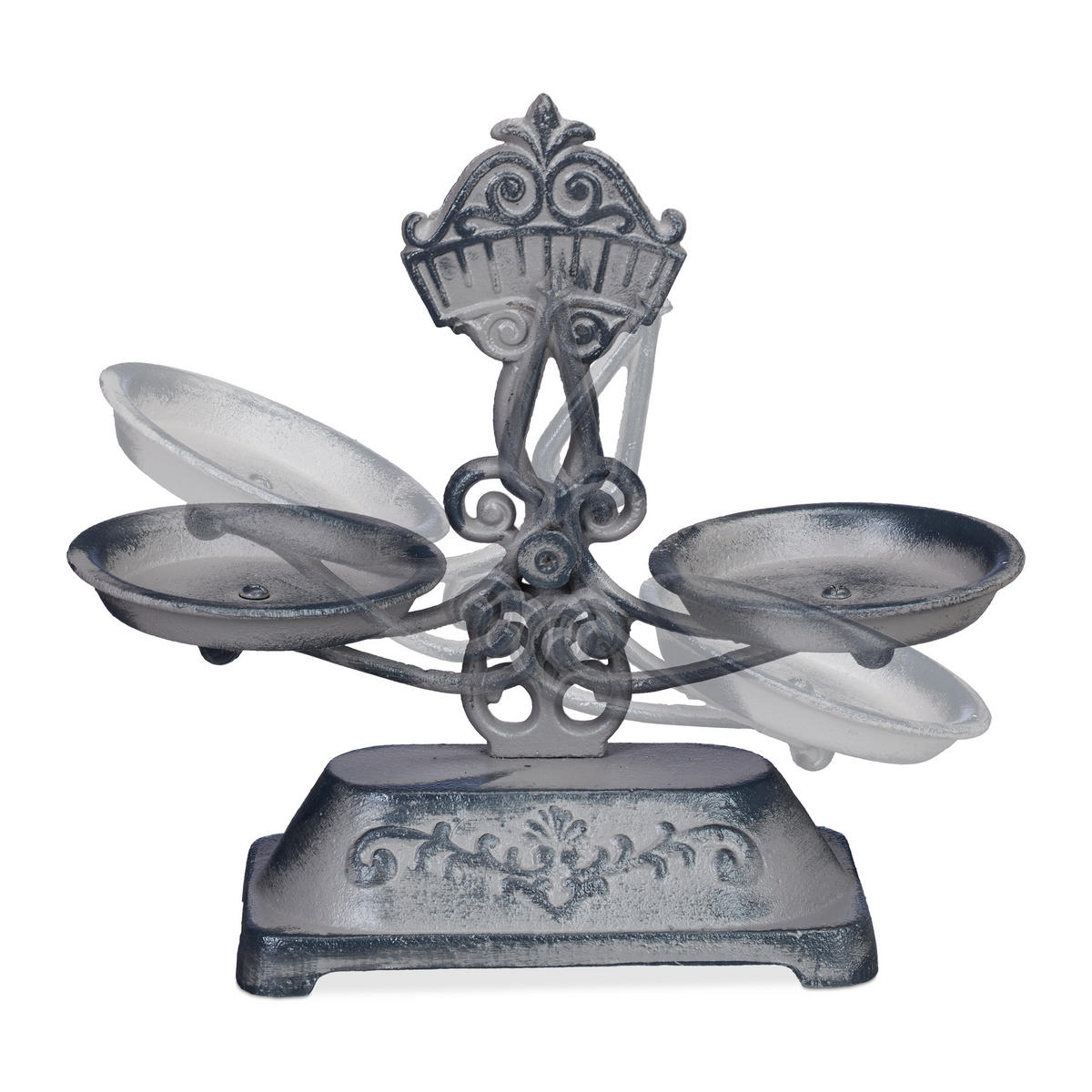 DEKORATÍVNA váha - sivá, kov (24cm) - Relaxdays