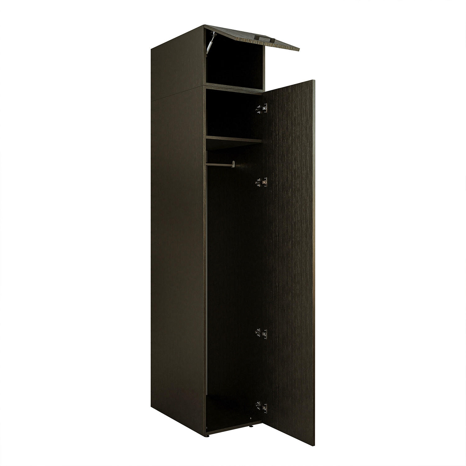 WASCHMASCHINENSCHRANK DUO-I 45cm Breit, 240cm Hoch - Schwarz, Holzwerkstoff (45/240/67cm)