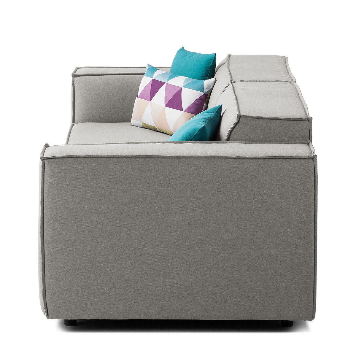 2,5-SITZER SOFA - Graubraun, Textil (223/70/96cm) - home24