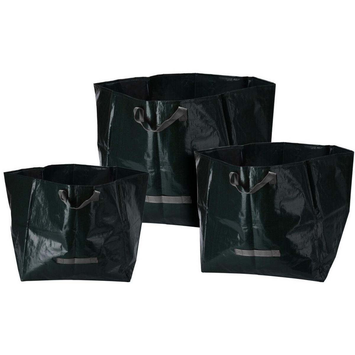 GARTENSÄCKE-SET 3er-Set verschiedene Größen - Schwarz, Textil (56/56/56cm)
