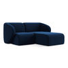 ECKSOFA Rechts Samt Stoff Blau - Türkis/Schwarz, Holzwerkstoff/Kunststoff (178/166cm) - Makamii