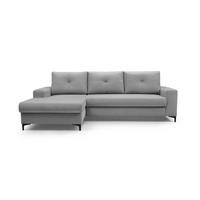 ECKSOFA AVRA L-förmig, mit Stauraumbehälter-in RINO-Stoff, Komfort & Eleganz, lose Rückenkissen, freistehend, LINKS 165x251x85 cm Dark grey - Dunkelgrau, Holz/Textil (165/251cm) - DomoHome
