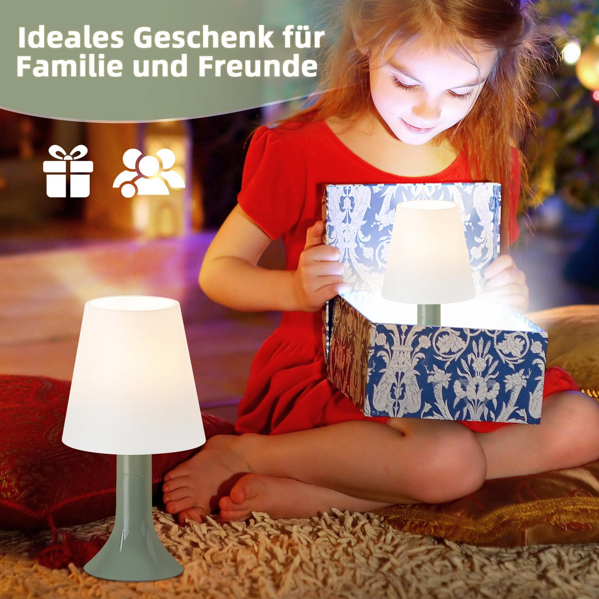 TISCHLEUCHTE Naumov (2er-Set) - Grün, Kunststoff (24.5/9/13cm) - Nettlife