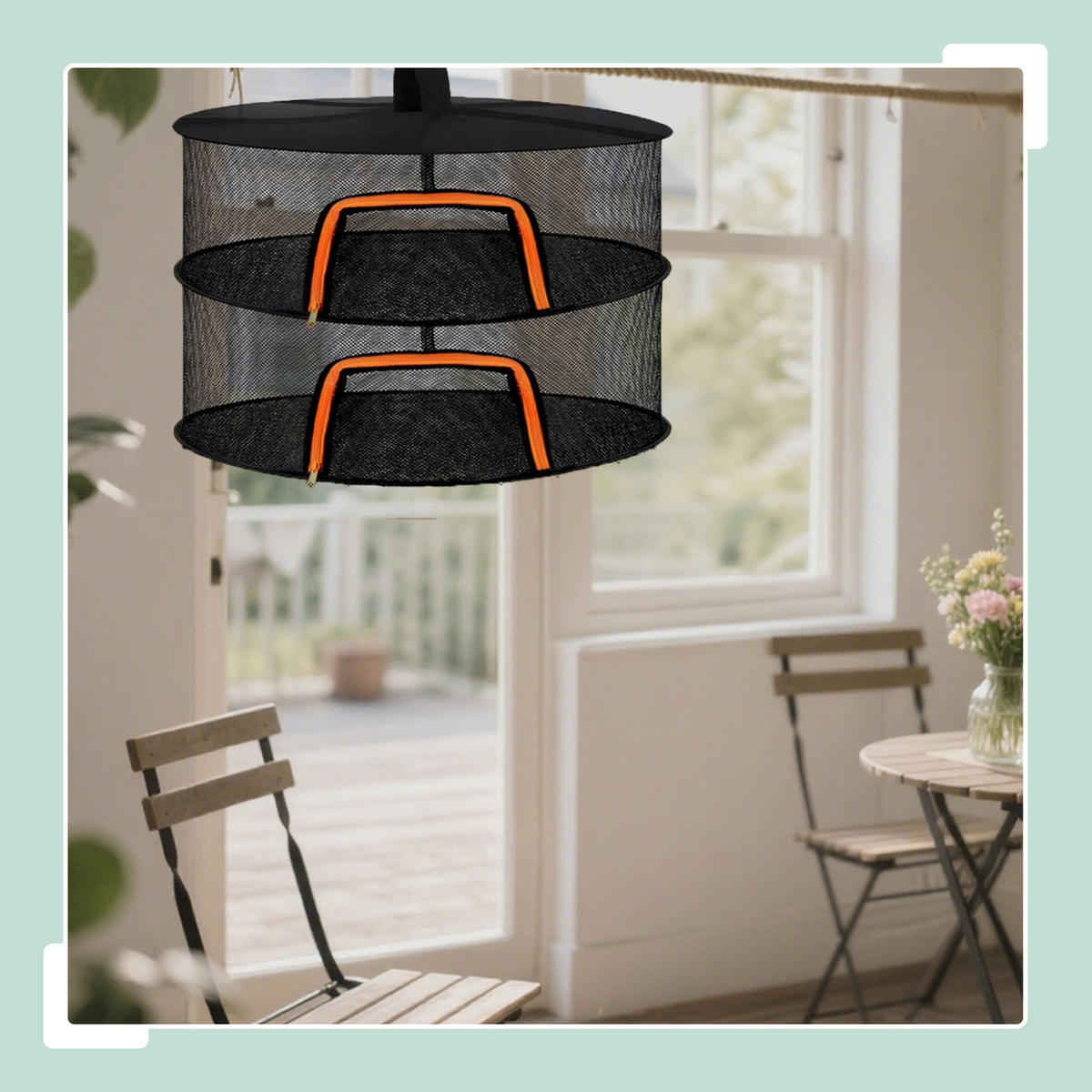 TROCKENNETZ - Schwarz, Textil/Metall (60/40/60cm) - Relaxdays