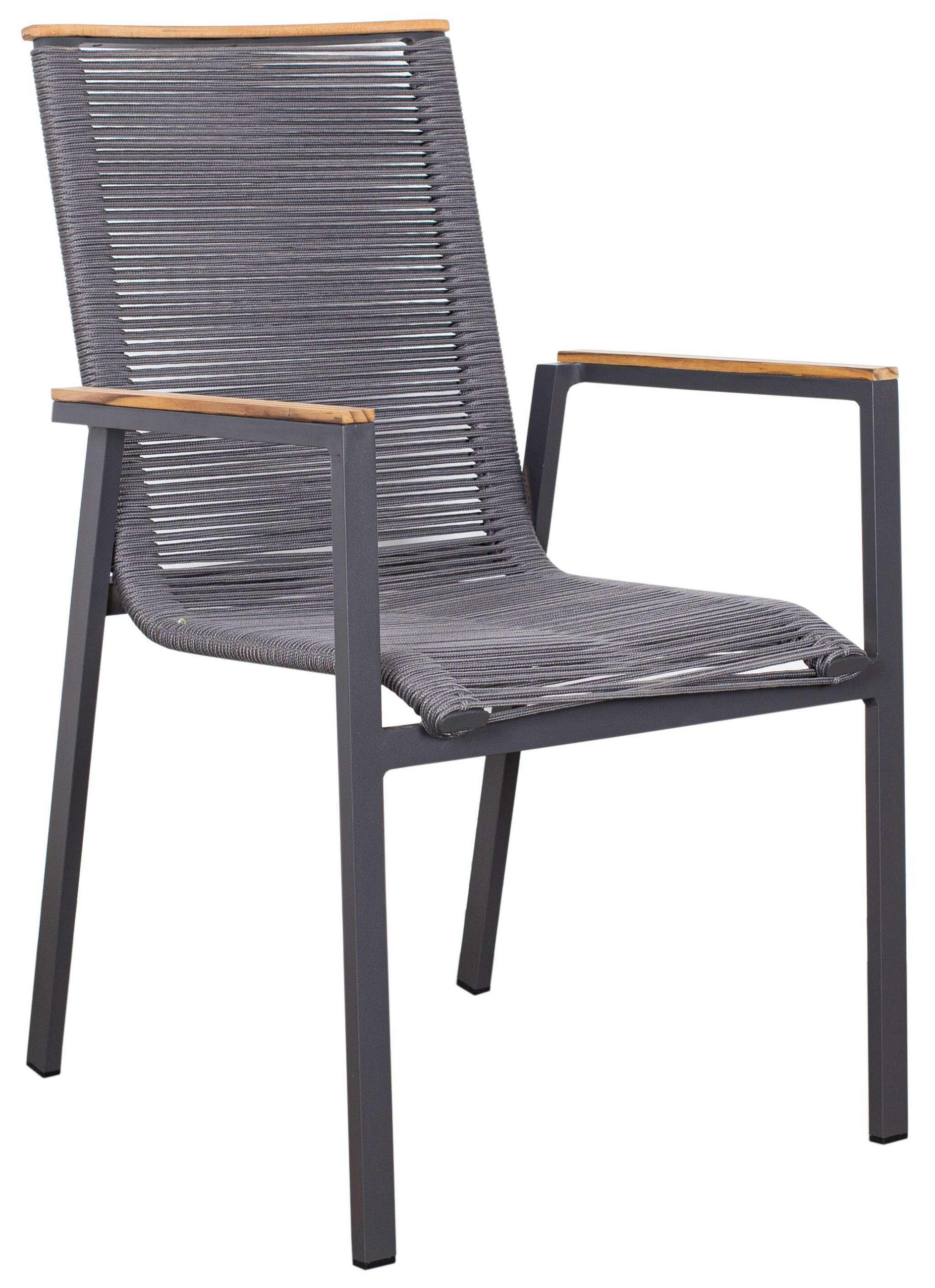 GARTENSTUHL Alicante - Grau, Metall (57/90/60cm) - Mr. Deko